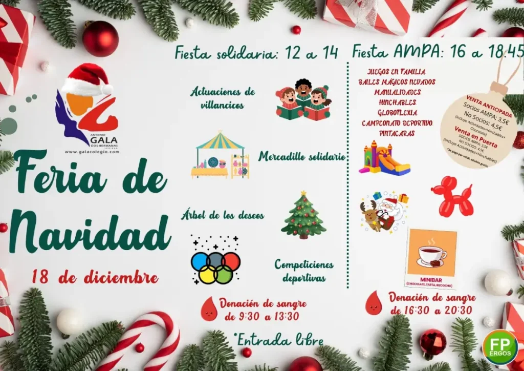 Cartel Gran Fiesta de Navidad al Colegio
